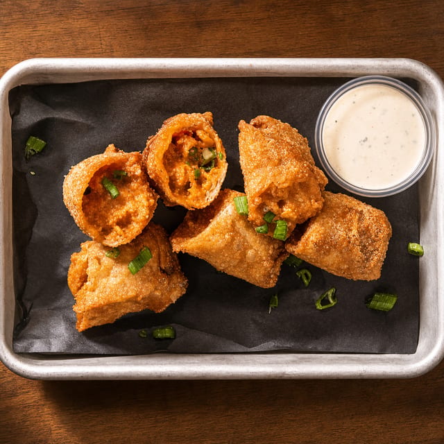 Buffalo Chicken Eggrolls.