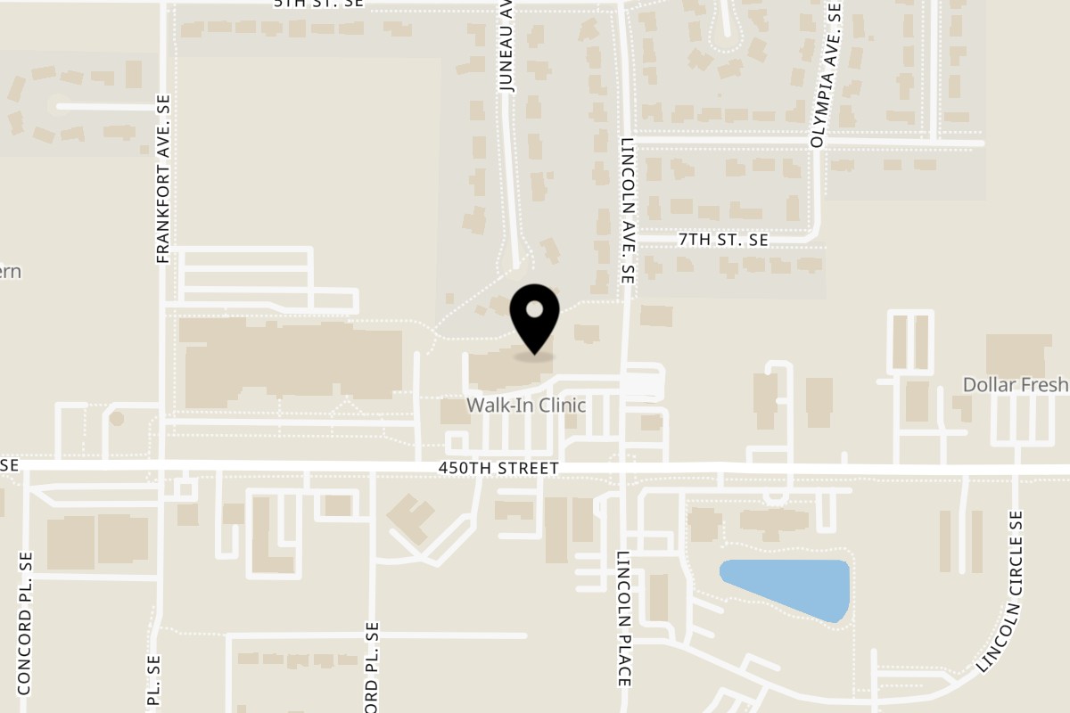 Map showing the location of The Roadhouse on 723 8th St SE in Orange City